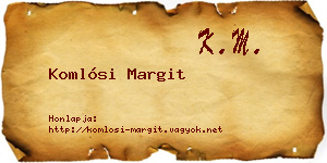 Komlósi Margit névjegykártya