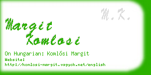 margit komlosi business card